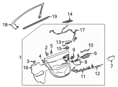 2020 Cadillac CT4 Interior Trim - Rear Door Belt Weatherstrip Diagram for 23460173