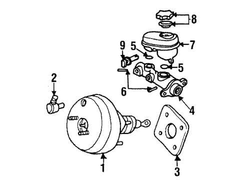 1997 Chrysler Sebring Hydraulic System Booster Power Brake Diagram for MB895141