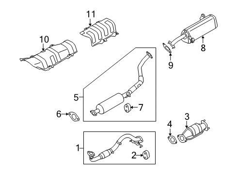 2010 Kia Soul Exhaust Components Protector-Heat Front Diagram for 287912K200