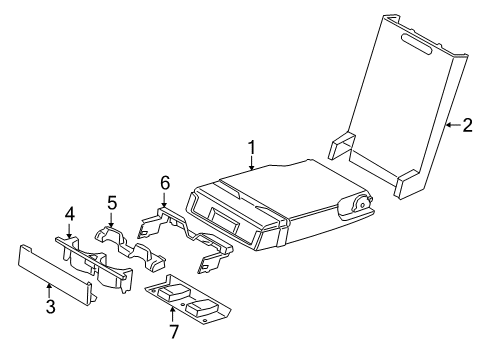 2020 BMW 530e xDrive Rear Seat Components Insert, Cup Holder Diagram for 52207946437