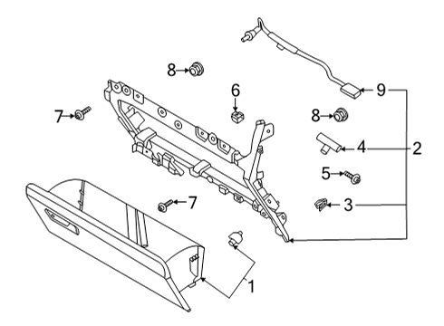 2021 Ford F-150 Glove Box Compartment Bumper Diagram for -W721044-S300