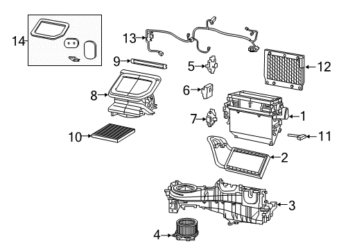 2022 Jeep Wrangler Heater Components Wiring-A/C And Heater Diagram for 68301853AA