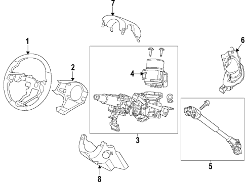 2018 Honda Ridgeline Steering Column & Wheel, Steering Gear & Linkage Column, Steering Diagram for 53282-TJZ-A00