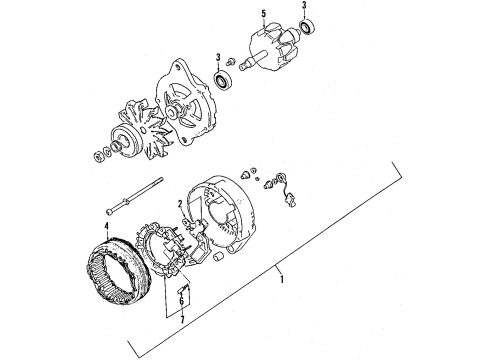 1985 Isuzu Impulse Alternator Rectifier, Generator Diagram for 8-94160-638-0