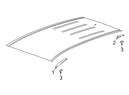 2019 Buick Encore Exterior Trim - Roof Roof Molding Clip Diagram for 20968056