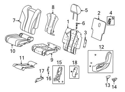 2022 Acura MDX Second Row Seats Heater Complete Diagram for 81334-TYA-A61