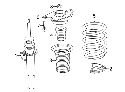 2018 BMW i3s Struts & Components - Front Front Coil Spring Diagram for 31336887099