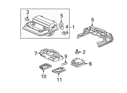 2007 Honda Odyssey Overhead Console Console Assy., Roof *NH220L* (CLEAR GRAY) Diagram for 83250-SDA-A03ZA