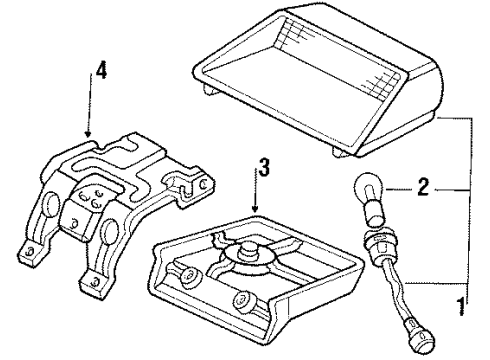 1986 Acura Integra Park & Signal Lamps Light Assembly, High Mount Stop Diagram for 34270-SD2-A03