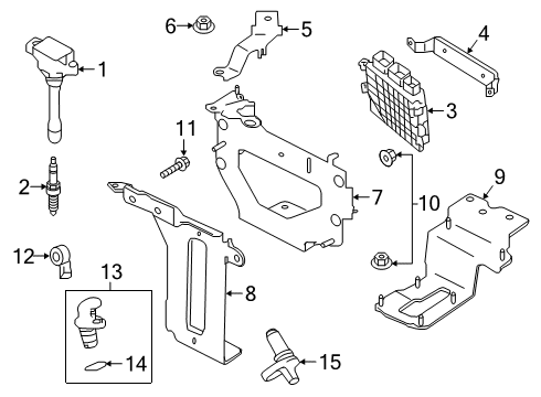 2020 Infiniti QX50 Powertrain Control Bracket-Control Unit Diagram for 23714-5NA3C