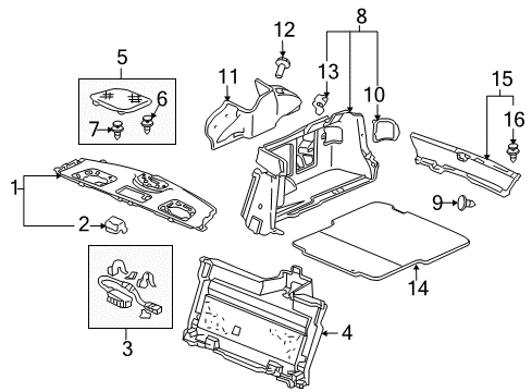 2006 Honda Accord Interior Trim - Rear Body Garnish, FR. Trunk *NH85L* (GRAY ELEVEN) Diagram for 84681-SDR-A00ZA
