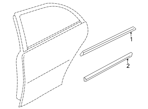 2006 Infiniti Q45 Exterior Trim - Rear Door MOULDING - Rear Door, RH Diagram for 82870-AT568