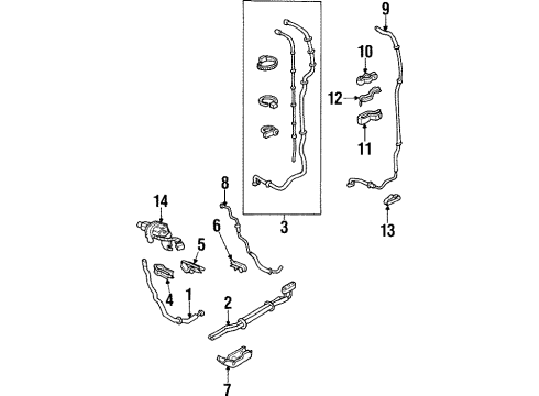 1998 Honda Odyssey Rear A/C Lines Pipe Assembly D, Rear Suction Diagram for 80324-SX0-963