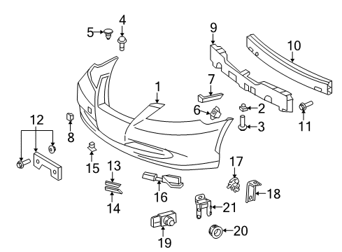 2008 Lexus ES350 Parking Aid Cover, Front Bumper Hole, RH Diagram for 52128-33908