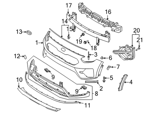 2020 Kia Niro Bumper & Components - Front Bracket-Fr Bumper Si Diagram for 86554Q4000