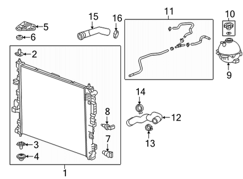 2021 Buick Envision Radiator & Components Upper Hose Diagram for 84594927