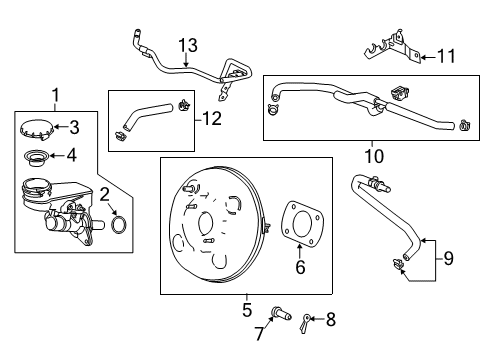 2020 Honda Civic Hydraulic System Cap Assembly, Reservoir Diagram for 46662-SHJ-A02