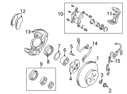 1997 Toyota RAV4 Brake Components Splash Shield Diagram for 47782-42010