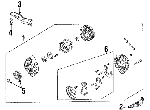 1992 Nissan D21 Alternator Pulley Assy Diagram for 23150-80G03