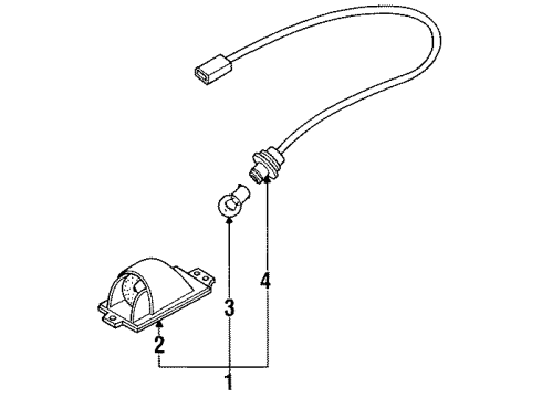 1992 Nissan NX Bulbs Lamp Assembly-Licence, R Diagram for 26510-67Y00