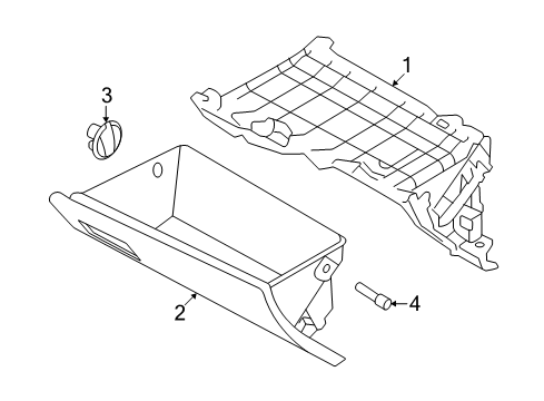 2018 Hyundai Ioniq Glove Box Panel Assembly-Lower Crash Pad, RH Diagram for 84540-G2000-T9Y