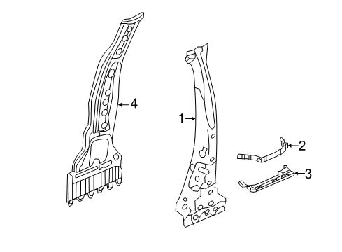 2017 Acura RLX Center Pillar Separator, Center Pillar (Outer) Diagram for 63217-TY2-A01