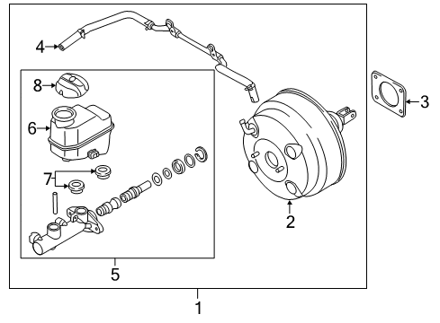 2011 Hyundai Equus Hydraulic System Hose Assembly-Brake Booster Vacuum Diagram for 59130-3N500