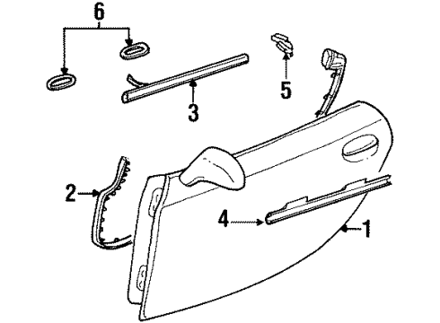 1997 Plymouth Prowler Door & Components WEATHERSTRIP-Front Door Belt Diagram for 4786224AC