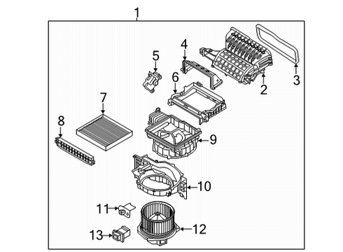 2021 Kia Seltos A/C & Heater Control Units Case-Intake, LWR Diagram for 97131K0010