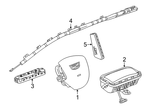 2022 Cadillac XT6 Air Bag Components Driver Air Bag Diagram for 84903367