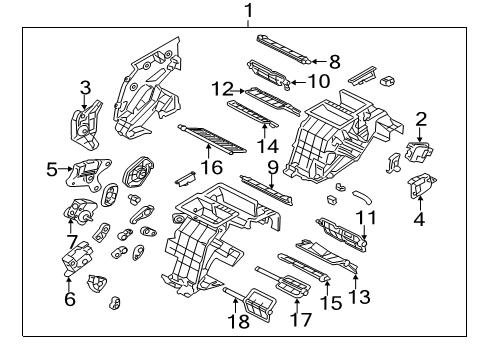 2019 Genesis G80 A/C Evaporator & Heater Components Door Assembly-Temperature(B) Diagram for 97216-B1000