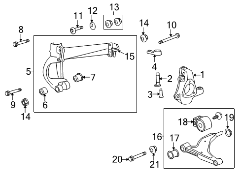 2016 Buick LaCrosse Front Suspension Components, Lower Control Arm, Stabilizer Bar Yoke, Front Suspension Strut Diagram for 22812724