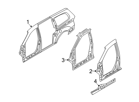 2007 Hyundai Entourage Aperture Panel, Rocker, Uniside Panel Assembly-Front Side Outer Diagram for 711114D010