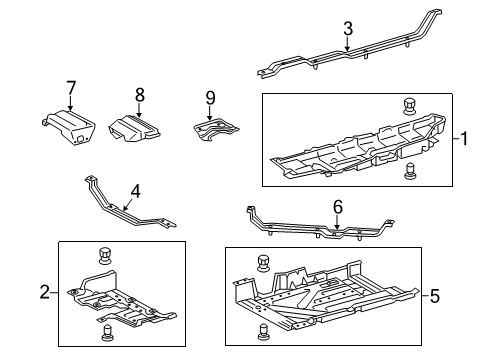 2016 Toyota Highlander Exterior Trim - Pillars, Rocker & Floor Outrigger Diagram for 57304-0E010