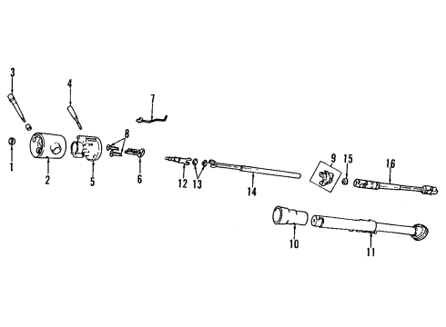 1988 Jeep Wagoneer Steering Column, Steering Wheel & Trim Column-Assembly Str Diagram for 52004158