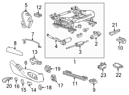 2016 Chevrolet Impala Tracks & Components Seat Switch Knob Diagram for 22843973