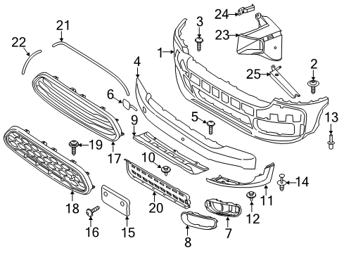 2021 Mini Cooper Countryman Bumper & Components - Front Expanding Rivet Diagram for 07149807127