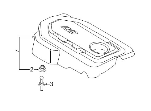 2018 Kia Optima Engine Appearance Cover Bolt-Engine Cover Mounting Diagram for 292432GGA0