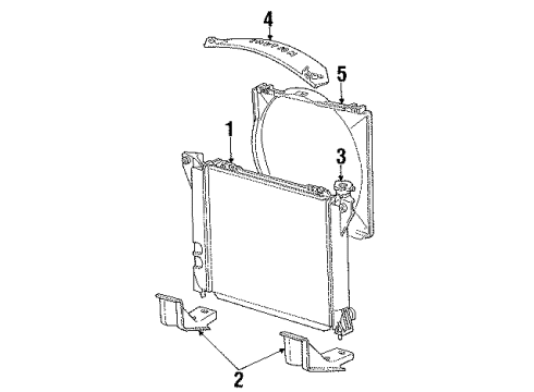 1986 Ford Aerostar Radiator & Components, Cooling Fan Fan Guard Diagram for E69Z8A611B