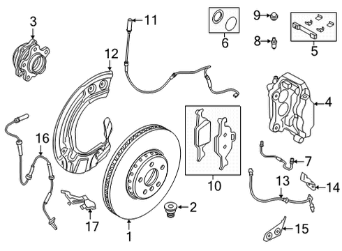 2021 BMW X6 Front Brakes BRAKE DISC VENTIL.W.PUNCHED Diagram for 34106887658