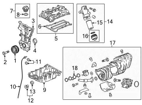 2019 Chevrolet Malibu Intake Manifold Oil Filter Housing Diagram for 55581537