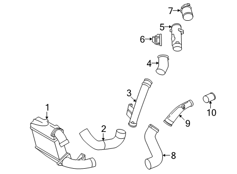 2015 Nissan GT-R Turbocharger Charge Air Cooler Diagram for 14461-KJ10A