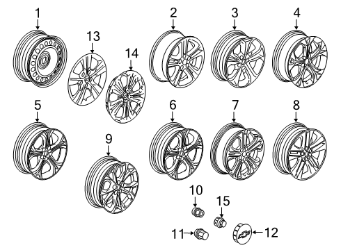 2019 Chevrolet Cruze Wheels Nut-Wheel M12X1.5-6H (W/Stainless Steel Decorative Cap) Diagram for 9599297