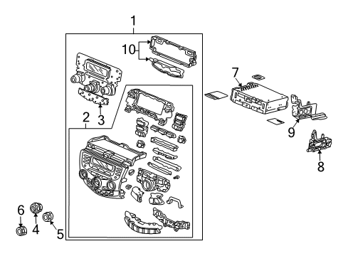 2003 Honda Accord Instrument Panel Components Tuner Assy. (Panasonic) Diagram for 39175-SDN-A62