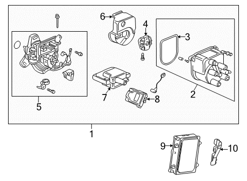 2000 Honda CR-V Powertrain Control Housing, Distributor (Tec) Diagram for 30105-P6T-T01
