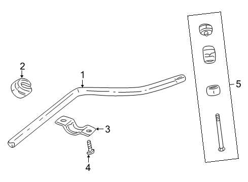 2002 Dodge Neon Stabilizer Bar & Components - Front INSULATOR-SWAY ELIMINATOR Diagram for 5272505AA