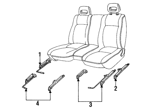 1995 Isuzu Rodeo Tracks & Components Adjuster, L. Seat Slide Diagram for 8-97109-536-0