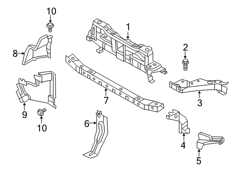 2015 Chevrolet City Express Radiator Support Upper Tie Bar Bolt Diagram for 19317058