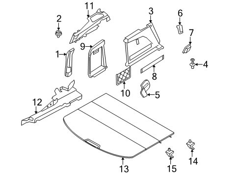 2014 BMW X6 Interior Trim - Rear Body Parcel Net Diagram for 51477241703