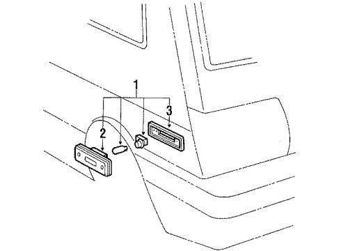 1987 Toyota Corolla Rear Lamps - Side Marker Lamps Lens Diagram for 81751-02010